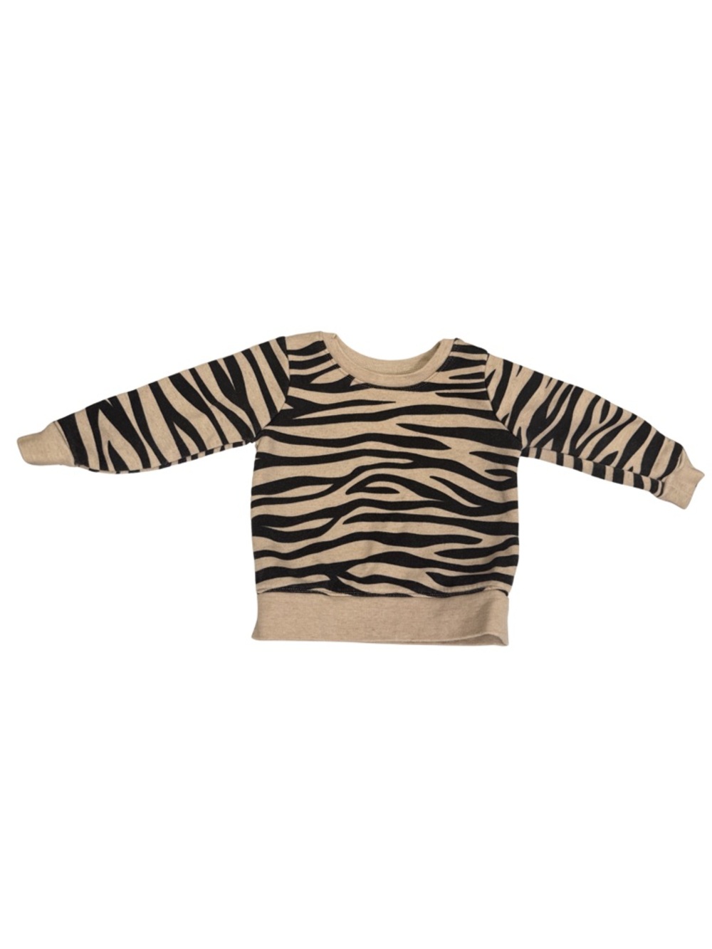 Garanimals baby Animal Print Sweatshirt 12M Oatmeal Black Stripes, Cozy Pullover
